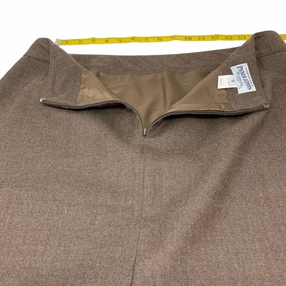 VTG Pendleton Virgin Wool Pencil Skirt 16 Petite Truffle Brown Lined Knee Length - Picture 11 of 12